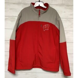 Wisconsin Badgers Jacket Mens 2XL 58 Sports Full Zip Pockets Fleece Lined XXL